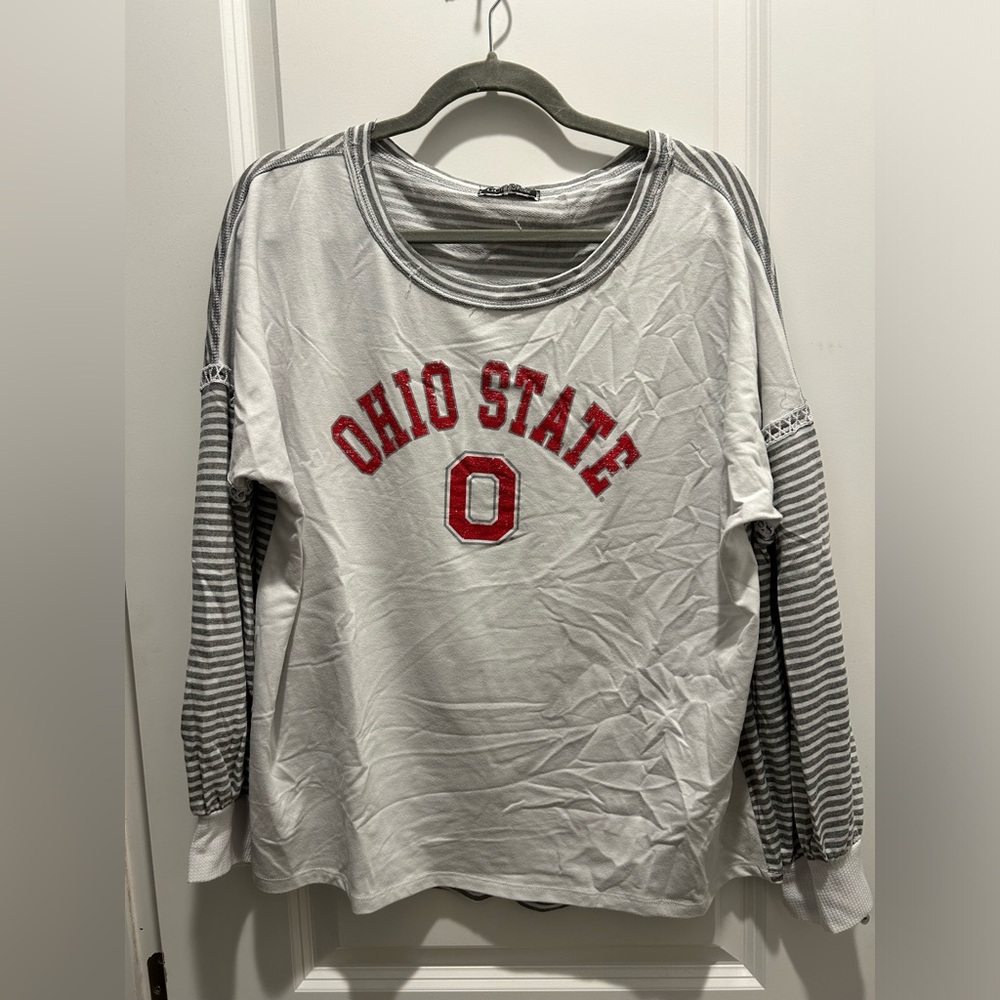 Gameday Couture Ohio State Women's Long Sleeve - White and Gray